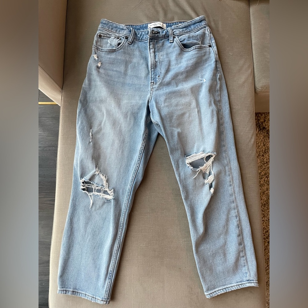 Abercrombie curve love high rise mom jeans